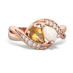 Citrine Summer Winds 14K Rose Gold ring R5342