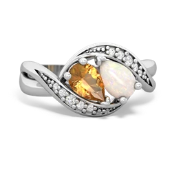 Citrine Summer Winds 14K White Gold ring R5342