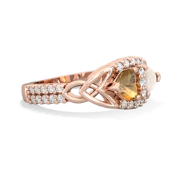 Citrine Sparkling Celtic Knot 14K Rose Gold ring R2645