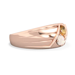 Citrine Men's Streamline 14K Rose Gold ring R0460