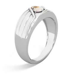 Citrine Men's Streamline 14K White Gold ring R0460