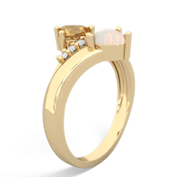 Citrine Heart To Heart 14K Yellow Gold ring R2064