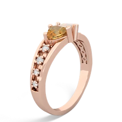 Citrine Heart To Heart 14K Rose Gold ring R3342