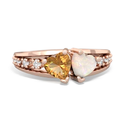 Citrine Heart To Heart 14K Rose Gold ring R3342