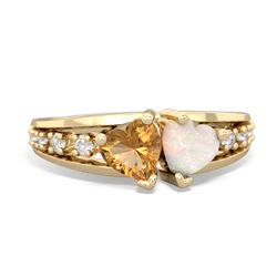 Citrine Heart To Heart 14K Yellow Gold ring R3342