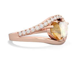 Citrine Nestled Heart Keepsake 14K Rose Gold ring R5650