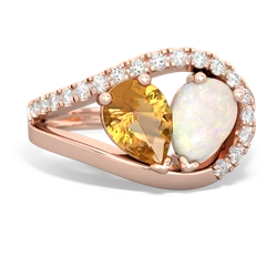 Citrine Nestled Heart Keepsake 14K Rose Gold ring R5650