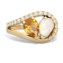 Citrine Nestled Heart Keepsake 14K Yellow Gold ring R5650