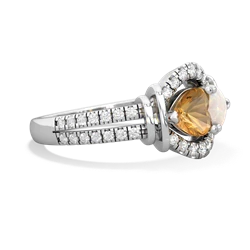 Citrine Art-Deco Keepsake 14K White Gold ring R5630