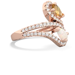 Citrine Diamond Dazzler 14K Rose Gold ring R3000