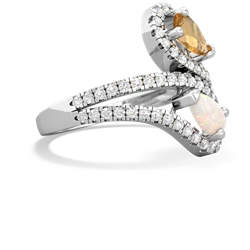 Citrine Diamond Dazzler 14K White Gold ring R3000
