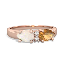 Citrine Pear Bowtie 14K Rose Gold ring R0865