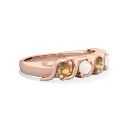 Citrine Anniversary Band 14K Rose Gold ring R2089