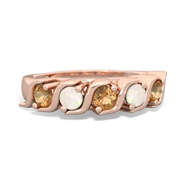 Citrine Anniversary Band 14K Rose Gold ring R2089