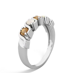 Citrine Anniversary Band 14K White Gold ring R2089