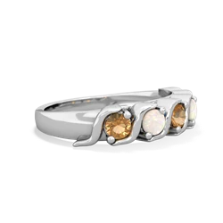 Citrine Anniversary Band 14K White Gold ring R2089