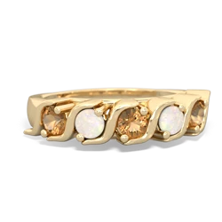 Citrine Anniversary Band 14K Yellow Gold ring R2089