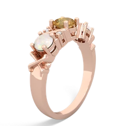 Citrine Hugs And Kisses 14K Rose Gold ring R5016