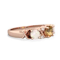 Citrine Hugs And Kisses 14K Rose Gold ring R5016