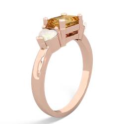 Citrine Three Stone 14K Rose Gold ring R5235