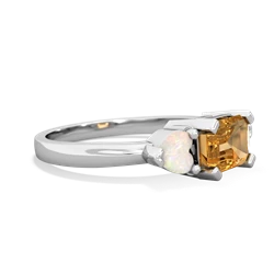 Citrine Three Stone 14K White Gold ring R5235