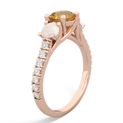 Citrine Pave Trellis 14K Rose Gold ring R5500