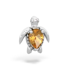 Citrine Baby Sea Turtle 14K White Gold pendant P5241