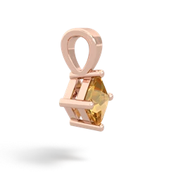 Citrine 5Mm Princess Solitaire 14K Rose Gold pendant P1789