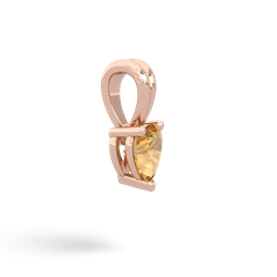 Citrine 5Mm Heart Solitaire 14K Rose Gold pendant P1861