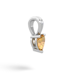 Citrine 5Mm Heart Solitaire 14K White Gold pendant P1861