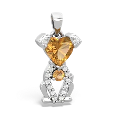 Citrine Puppy Love 14K White Gold pendant P5800