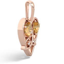 Citrine Celtic Trinity Heart 14K Rose Gold pendant P5331