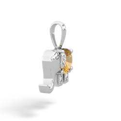 Citrine Elephant 14K White Gold pendant P2555