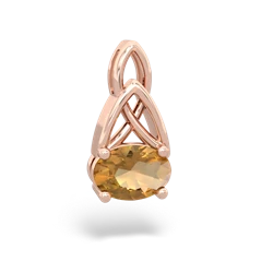 Citrine Celtic Trinity Knot 14K Rose Gold pendant P2389