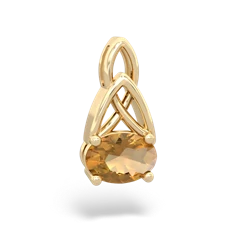 Citrine Celtic Trinity Knot 14K Yellow Gold pendant P2389