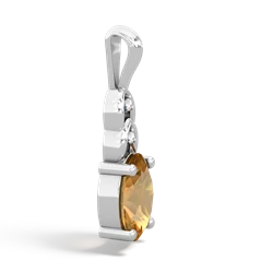 Citrine Links 14K White Gold pendant P4032