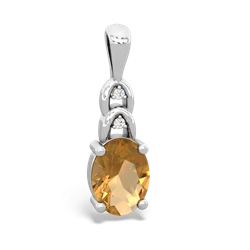 Citrine Links 14K White Gold pendant P4032