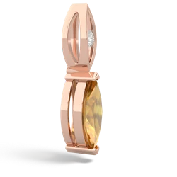 Citrine Marquise Drop 14K Rose Gold pendant P5333