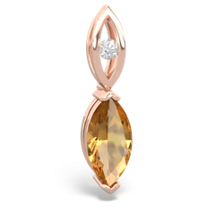 Citrine Marquise Drop 14K Rose Gold pendant P5333