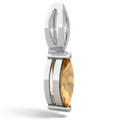 Citrine Marquise Drop 14K White Gold pendant P5333