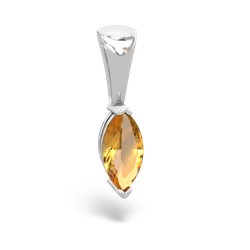 Citrine 8X4 Marquise 14K White Gold pendant P1701