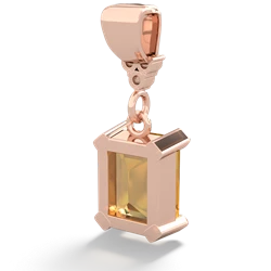 Citrine Art Deco Dangle 14K Rose Gold pendant P1937