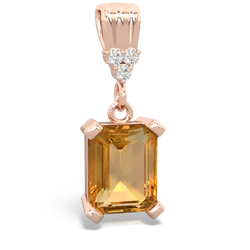 Citrine Art Deco Dangle 14K Rose Gold pendant P1937