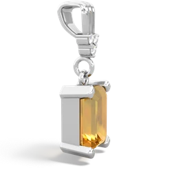 Citrine Art Deco Dangle 14K White Gold pendant P1937