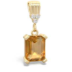 Citrine Art Deco Dangle 14K Yellow Gold pendant P1937