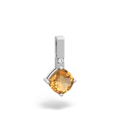 Citrine Simply Elegant 14K White Gold pendant P2489