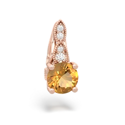 Citrine Antique Elegance 14K Rose Gold pendant P3100