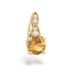 Citrine Antique Elegance 14K Yellow Gold pendant P3100