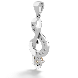 Citrine G-Clef Music 14K White Gold pendant P5830