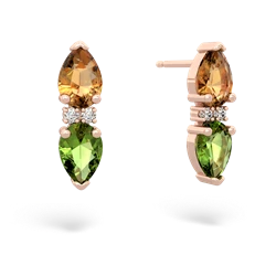 Citrine Bowtie Drop 14K Rose Gold earrings E0865